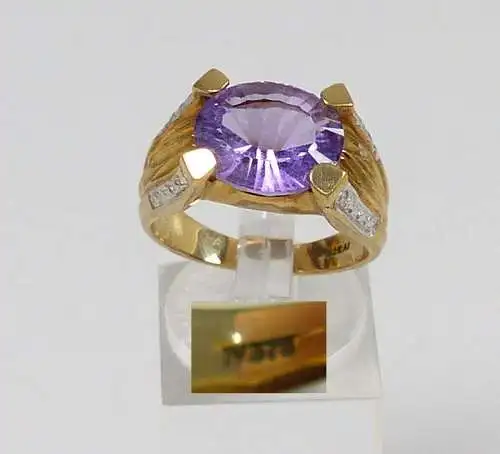 Ring 375 Gold mit Amethyst, Gr. 57  (c7554)