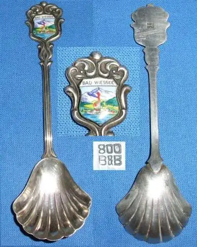 alter Sammler/Andenken-Löffel 800 Silber Bad Wiessee
