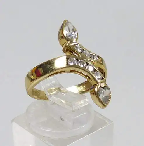 Ring 585 Gold in Schlangenform mit Zirkonen