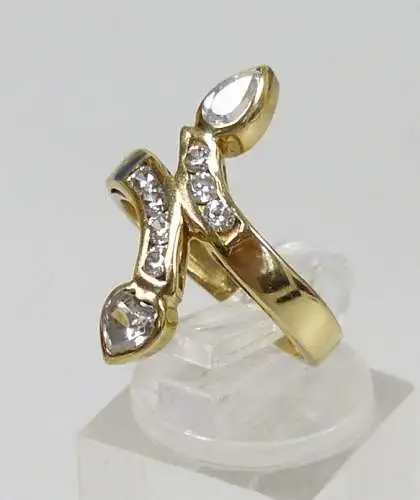 Ring 585 Gold in Schlangenform mit Zirkonen                  (c5980)