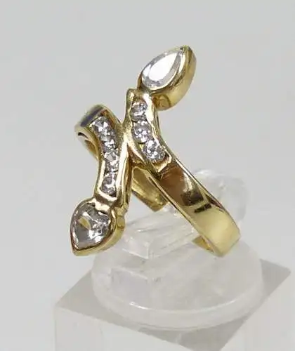 Ring 585 Gold in Schlangenform mit Zirkonen