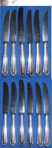 6 Messer 800 Silber Fridericke     (c5858)