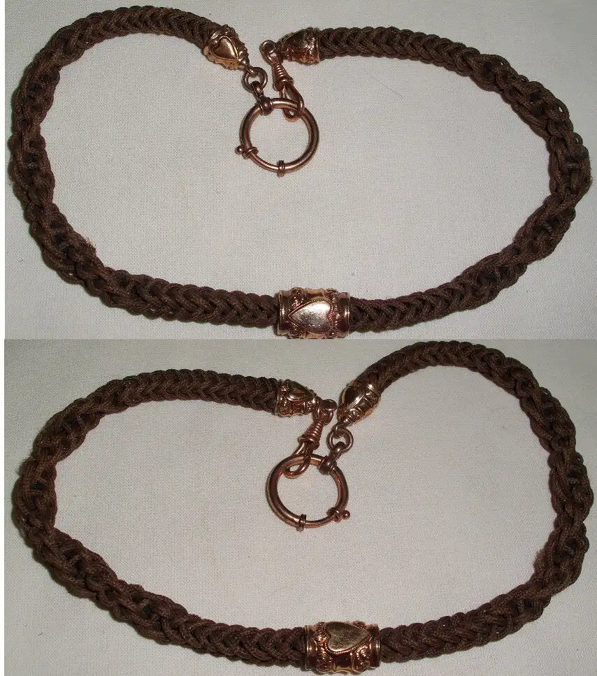 alte Biedermeier Haarkette für Uhren  Uhrenkette     (c3460) 1
