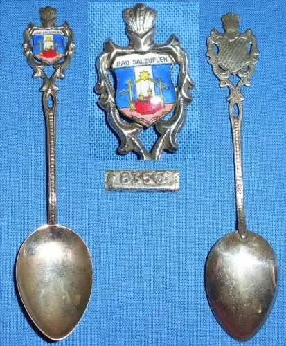 alter Kaffeelöffel/Sammlerlöffel aus 835 Silber Bad Salzuflen