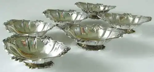 6 dekorative Gründerzeit Salzieren in 800 Silber