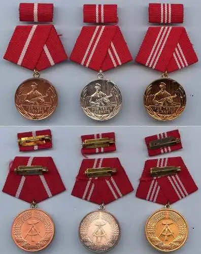 DDR 3 Medaillen für treue Dienste in den Kampfgruppen