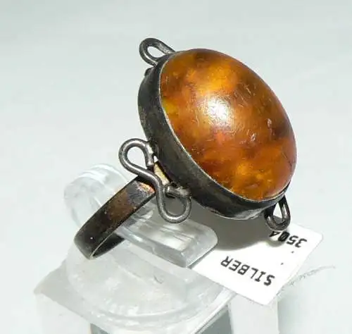 Ring aus Silber mit Bernstein/Amber, Gr. 57/Ø 18,1 mm  (da5072)