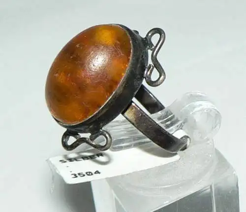 Ring aus Silber mit Bernstein/Amber, Gr. 57/Ø 18,1 mm  (da5072)