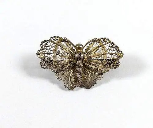 Alte Brosche Schmetterling aus 800 Silber sehr filigran