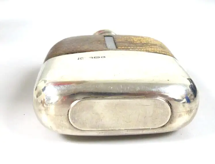 1928 Sheffield 925 Silber Frederiek C. Asman & Co. Flachmann mit Monogramm H. F. 5