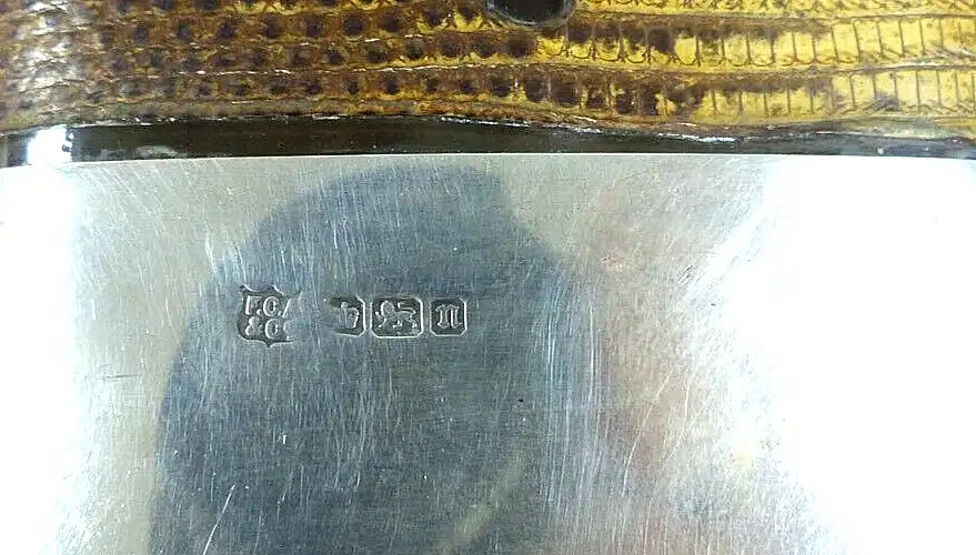 1928 Sheffield 925 Silber Frederiek C. Asman & Co. Flachmann mit Monogramm H. F. 6