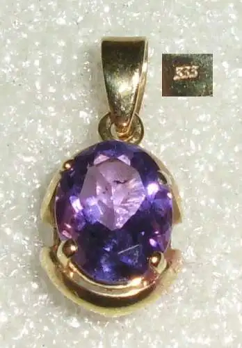 Anhänger aus 333er Gelbgold mit Amethyst  (da3463)