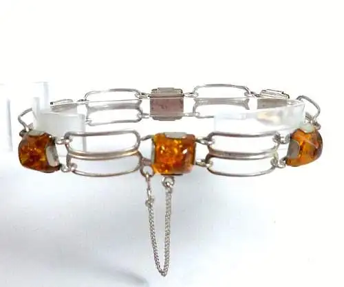 Armband Fischland  aus 835 Silber mit Bernstein Amber