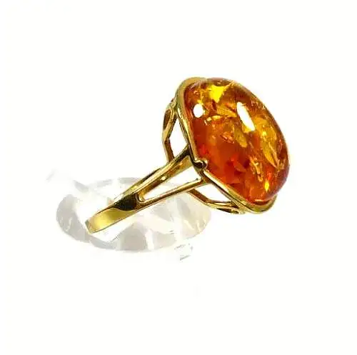 Ring aus 375 Gold mit Bernstein Amber  Größe 56 neuwertig