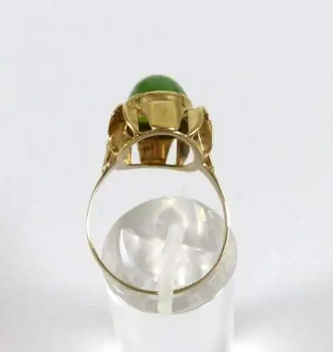 Ring aus 333 Gold mit Jade  Größe 63