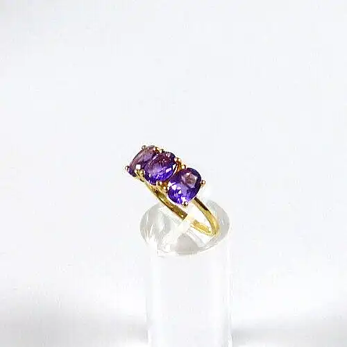 Ring aus 925 Silber vergoldet mit Amethyst Größe 60