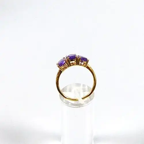 Ring aus 925 Silber vergoldet mit Amethyst Größe 60