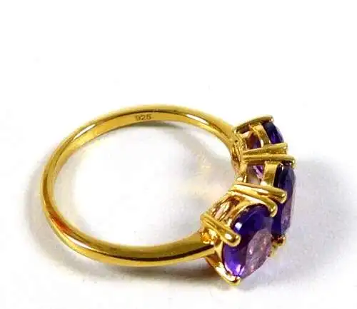 Ring aus 925 Silber vergoldet mit Amethyst Größe 60