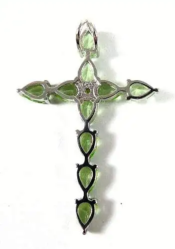 Kreuz Anhänger aus925 Silber mit Peridot