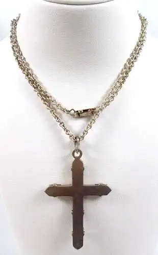 sehr schöner Anhänger aus 930 Silber Kreuz mit Achat mit Kette