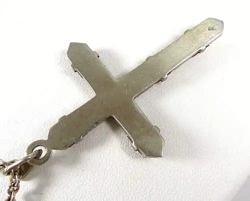 sehr schöner Anhänger aus 930 Silber Kreuz mit Achat mit Kette