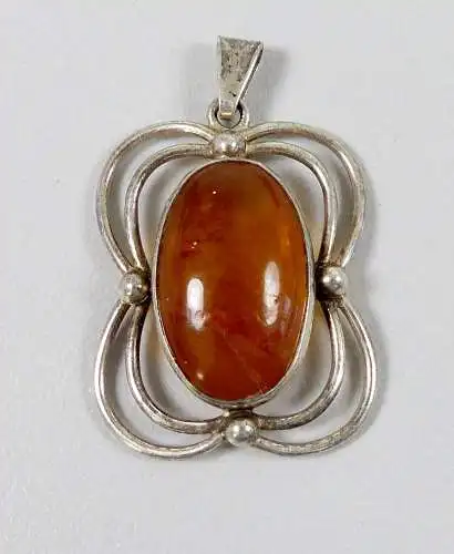 Sehr schöner Anhänger aus 835er Silber mit Bernstein/Amber  (da6390)