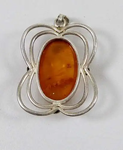 Sehr schöner Anhänger aus 835er Silber mit Bernstein/Amber  (da6390)