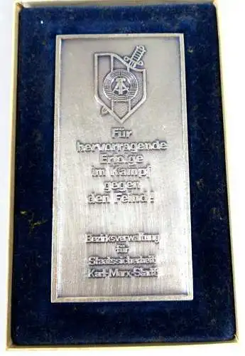 seltene Medaille MfS Karl Marx Stadt Bezirksverwaltung F.E. Dzierzynski in OVP