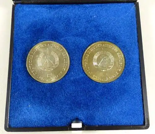 Ehrengeschenk DDR 2 Münzen 5 Mark Potsdam 1986 Sassouci und Neues Palais