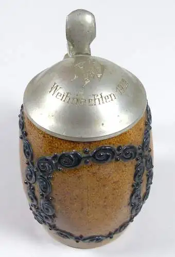 sehr alter Jugendstil Bierkrug Steinzeug Carl Mehlen für R. Merkelbach