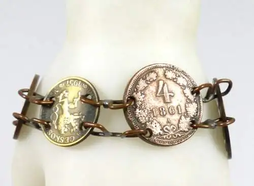 Armband  mit Münzen Münzarmband ab 1861