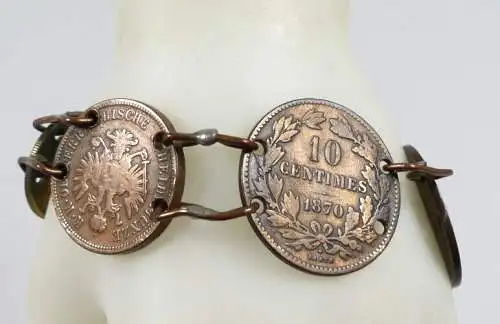 Armband  mit Münzen Münzarmband ab 1861