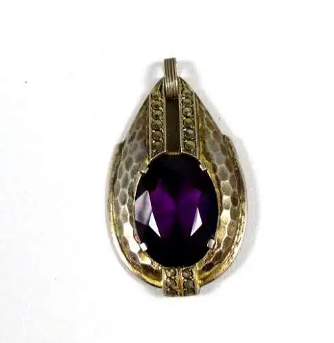 Art Deko Anhänger aus 935 Silber mit Amethyst und Markasiten, signiert