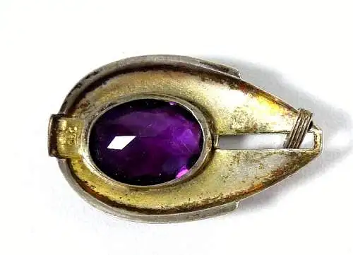 Art Deko Anhänger aus 935 Silber mit Amethyst und Markasiten, signiert