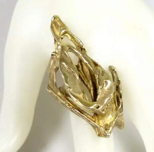 Designer Ring Silberring aus 925 Silber vergoldet  signiert   Größe 57