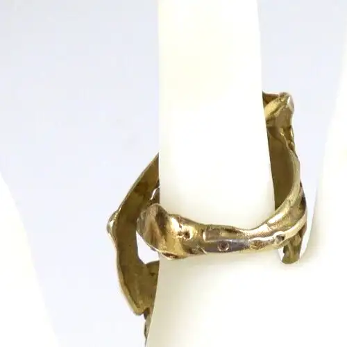 Designer Ring Silberring aus 925 Silber vergoldet  signiert   Größe 57