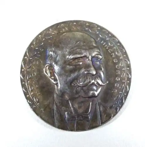 Karl Goetz Silber Medaille 1909 Zeppelin Friedrichshafen 1. April selten