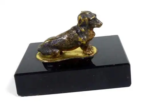 Wiener Bronze Dackel mit Sockel