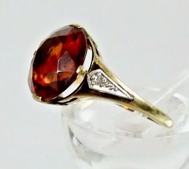 Toller Ring aus 585 Gold mit Rauchquarz Größe 53 2