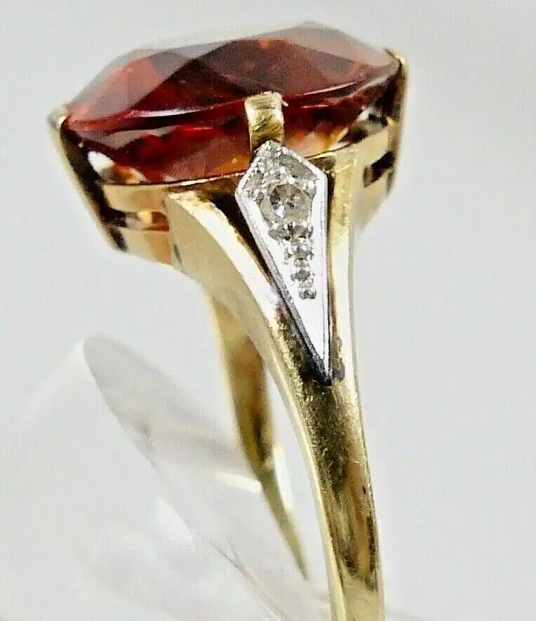 Toller Ring aus 585 Gold mit Rauchquarz Größe 53 3