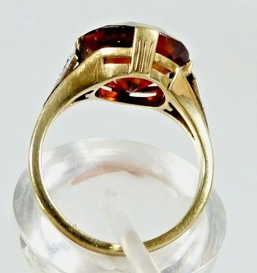 Toller Ring aus 585 Gold mit Rauchquarz Größe 53 4