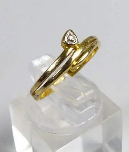 Ring aus 333er Gold/Weißgold mit Diamant 0,02 ct., Gr. 53/Ø 16,8 mm  (da4927)