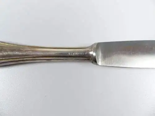 6 Dessertmesser mit Griffen aus 800 Silber  Görlitzer Schmuck Silberwarenfabrik