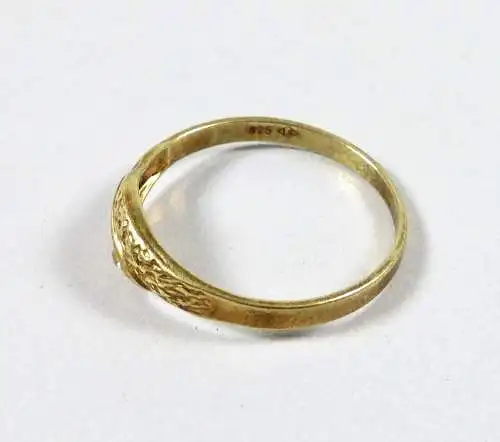 Ring aus 925 Silber vergoldet mit weißem Stein, Gr. 61/Ø 19,4 mm  (da6751)