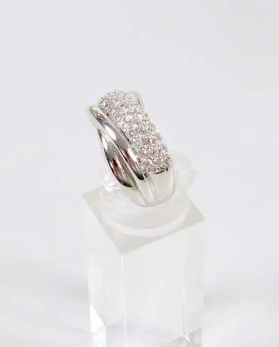 Ring aus 925 Silber mit weißen Steinen, Gr. 60/Ø 19,1 mm  (da6156)