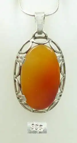 alter Anhänger 835 Silber mit Bernstein/Amber (da4257)