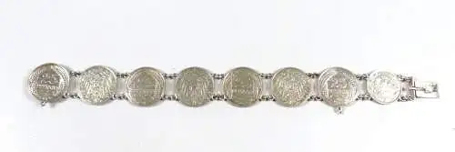 original altes Armband aus 25 Pfennig Münzen 1909 und 1910 und 1/2  Mark