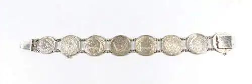 original altes Armband aus 25 Pfennig Münzen 1909 und 1910 und 1/2  Mark