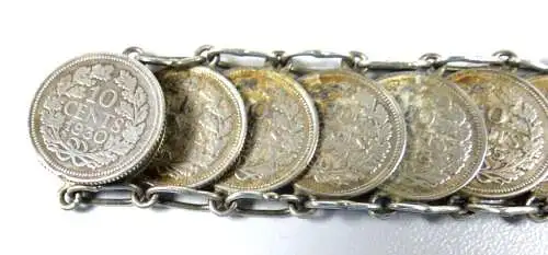 Armband aus 10 Cent Stücken Niederlande 1930 - 39