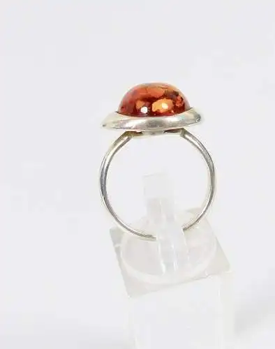 Ring aus 925 Silber mit Bernstein/Amber,  Gr. 58/Ø 18,4 mm  (da5973)